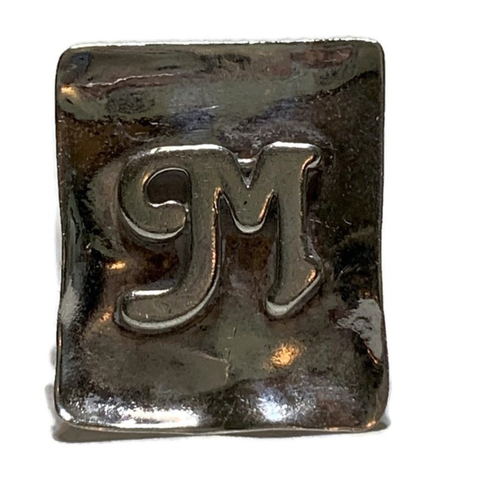 Larry Wilkes sterling silver M ring, adjustable